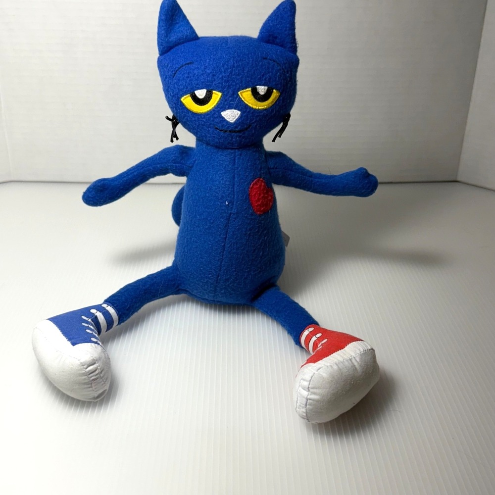 Merrymakers Pete The Cat Blue Kitty Heart Plush Stuffed Animal 13" 2010 Shoes